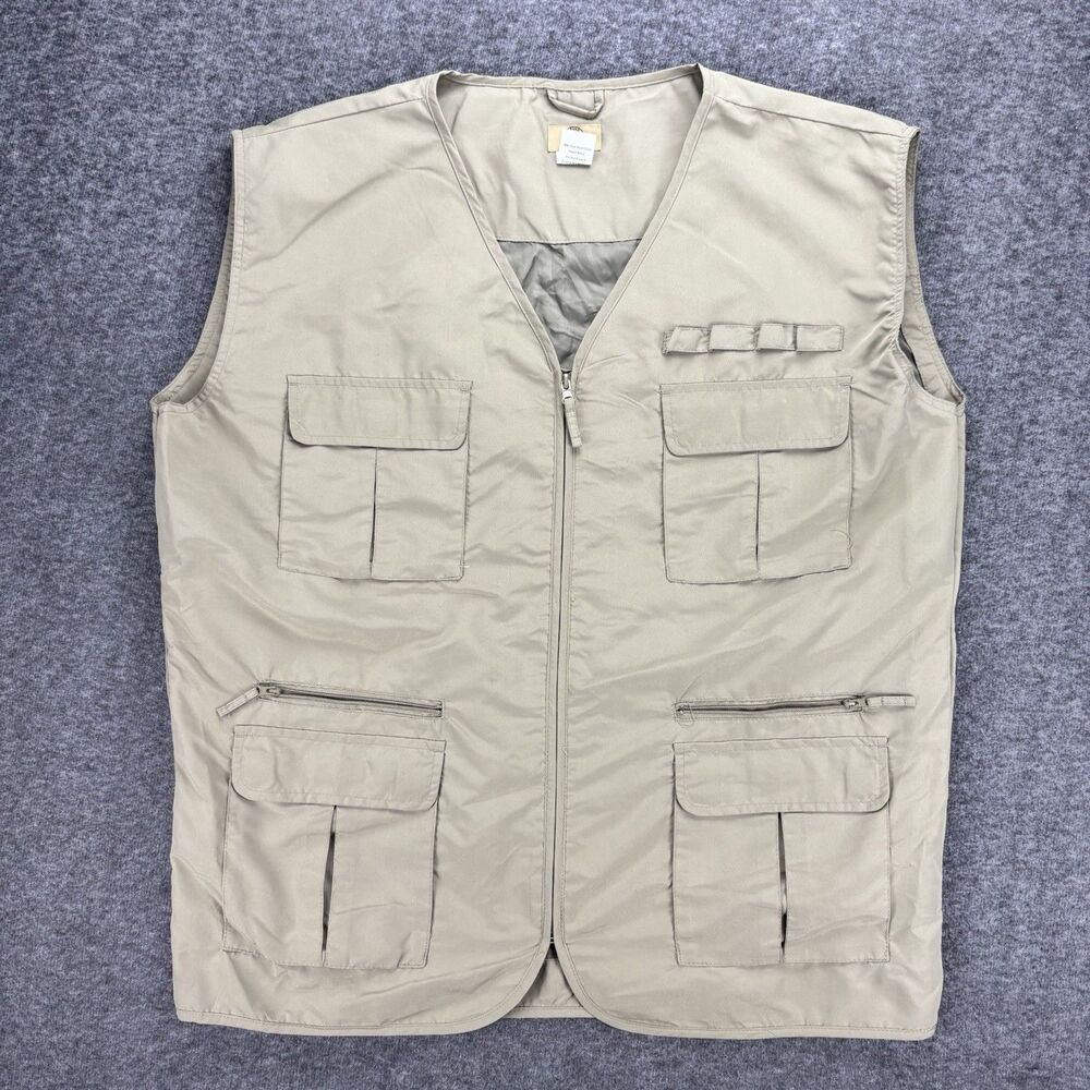 Marand Travelers Men’s 3X Khaki Multi Pocket Utility Travel Fishing Vest 30V